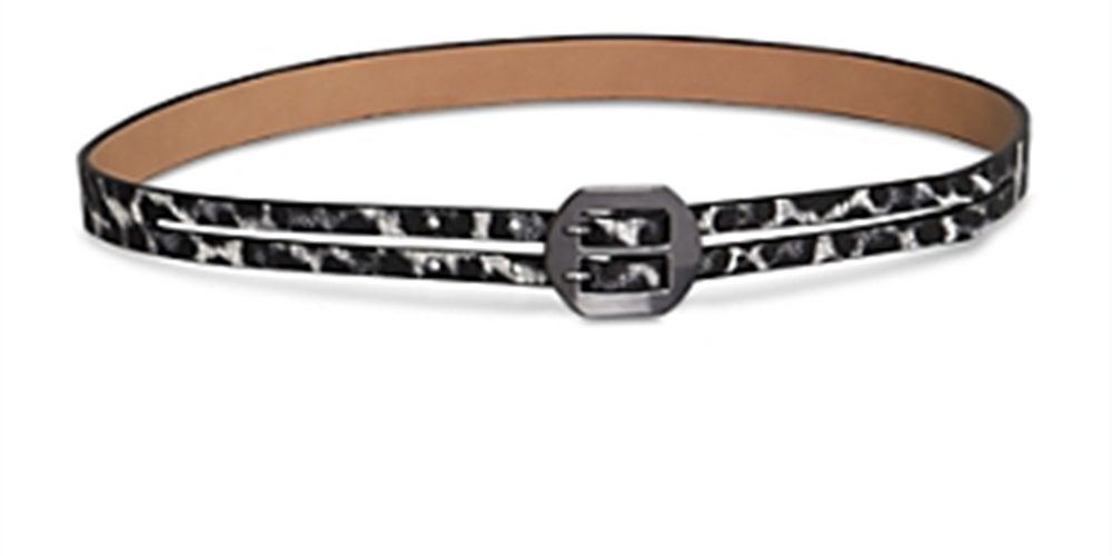 Cinto de couro sintético com estampa de leopardo Bcbgeneration, preto, tamanho M