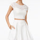 Vestido Teeze Feminino Me, 2 peças, renda, ajuste evasê, branco, tamanho 11