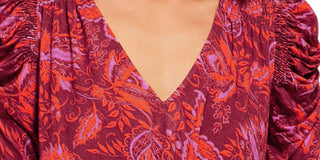 Túnica estampada Hello Lover para mulheres da Free People, tamanho grande, vermelha, tamanho grande