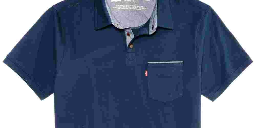Camisa Polo Masculina Levi's Pocket Azul Tamanho Médio