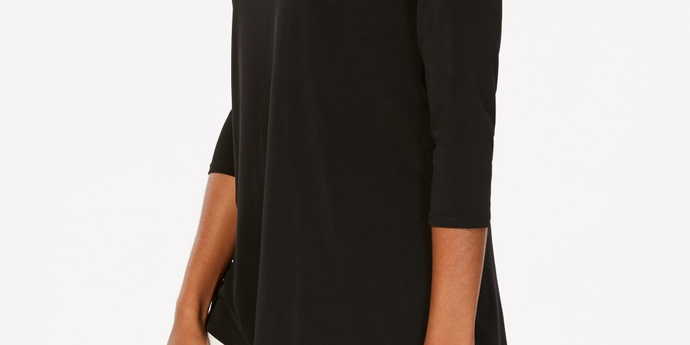 JM Collection Top Feminino com Ombros De fora e Enfeites Preto Tamanho PS