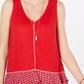 Blusa sem mangas com babados e bainha franzida estilo &amp; co feminina, vermelha, tamanho pequeno