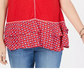 Blusa sem mangas com babados e bainha franzida estilo &amp; co feminina, vermelha, tamanho pequeno