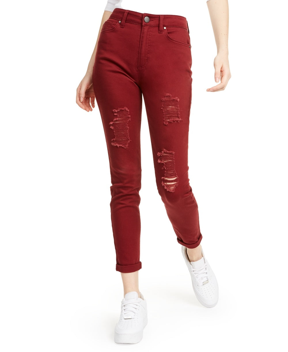 Calça jeans skinny desgastada Tinseltown Junior's vermelha tamanho 9