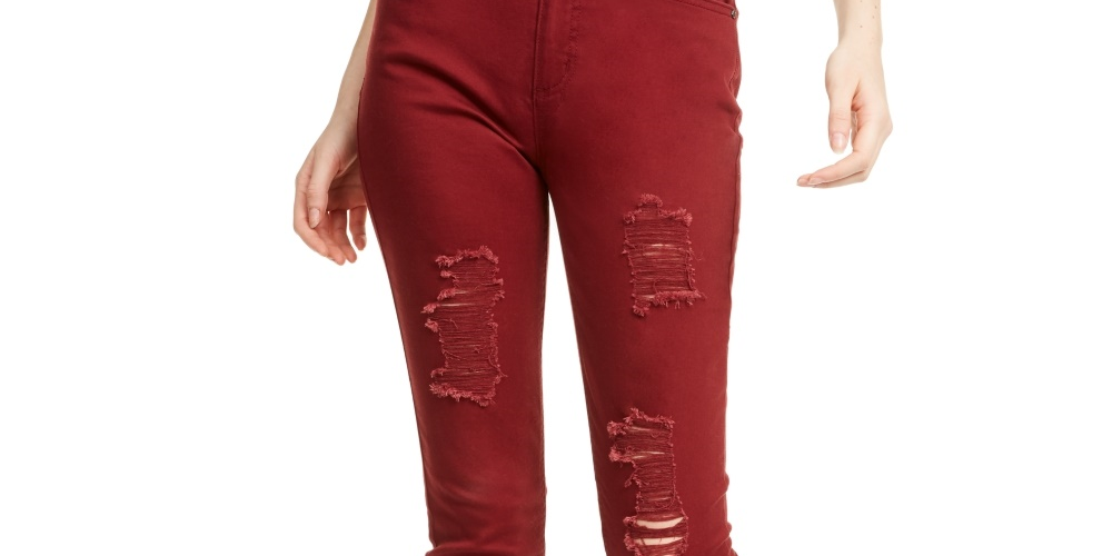 Calça jeans skinny desgastada Tinseltown Junior's vermelha tamanho 9