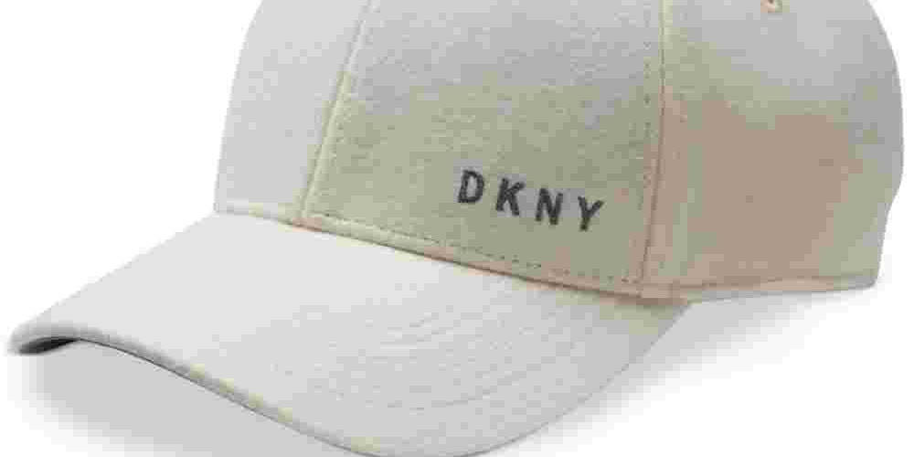 Boné de beisebol masculino com logotipo DKNY, tamanho regular, branco