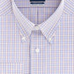 Camisa xadrez de algodão masculina Eagle com botões, torção violeta, tamanho 15x32-33