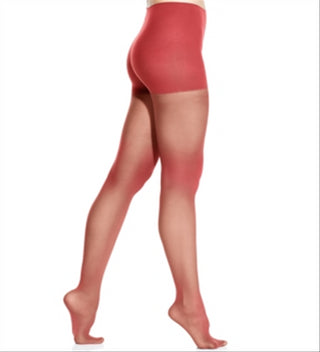 Meia-calça feminina DKNY Comfort Semi Opaca Control Top Vermelha Tamanho P