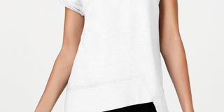 Camiseta Calvin Klein Performance Assimétrica Feminina Branca Tamanho Grande