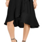 Vestido envelope com babados Thalia Sodi feminino, preto, tamanho grande
