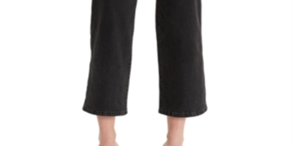 Calça jeans feminina Levi's Mile High Wide Leg preta, tamanho 25x25, masculina