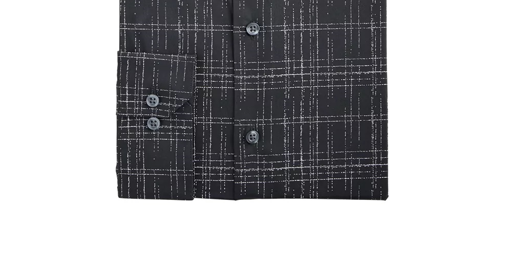 Camisa social masculina Alfani Slim Antirrugas Stretch Azul Marinho Branco Tamanho 14-14,5