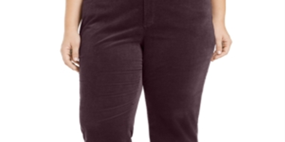 Calça feminina Charter Club Plus Tummy Control Super Stretch com perna reta, vermelha, tamanho 14W