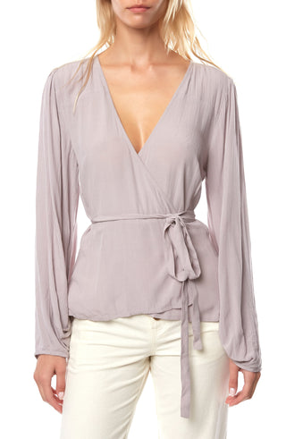 Blusa envolvente feminina O'Neill MIS Barrymore Wrap Top cinza tamanho pequeno