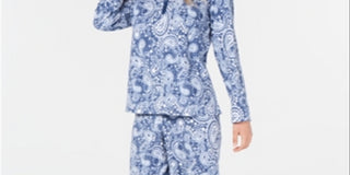 Pijama Charter Club de lã texturizada supermacia, azul, tamanho XS