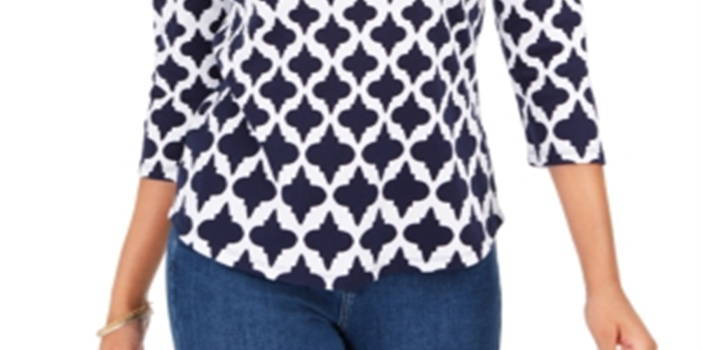 Camiseta estampada Charter Club Cotton, branca, tamanho XL