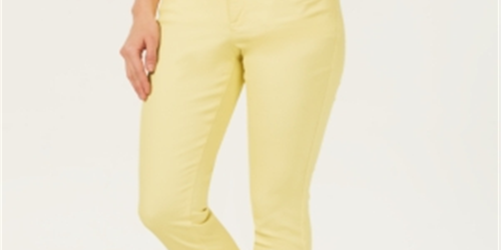 Jeans Curvy Fit Skinny Fashion Feminino Style &amp; Co Amarelo Tamanho 12