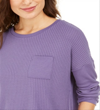 Pijama térmico feminino Alfani, roxo, tamanho XL