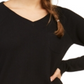 Pijama feminino Jenni com nervuras e manga comprida, preto, tamanho pequeno