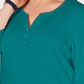 Karen Scott Blusa Feminina Plus Cotton com Gola Dividida Verde Tamanho 0X