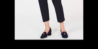 Calça feminina xadrez Charter Club na altura do tornozelo, azul, tamanho 14, pequena