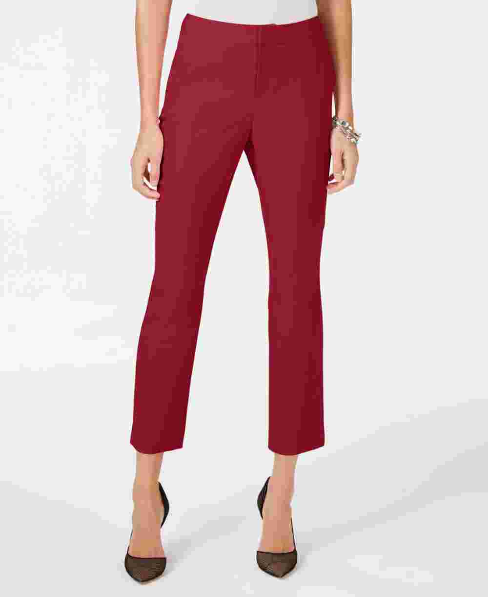Calça feminina cropped reta INC International Concepts vermelha tamanho 8