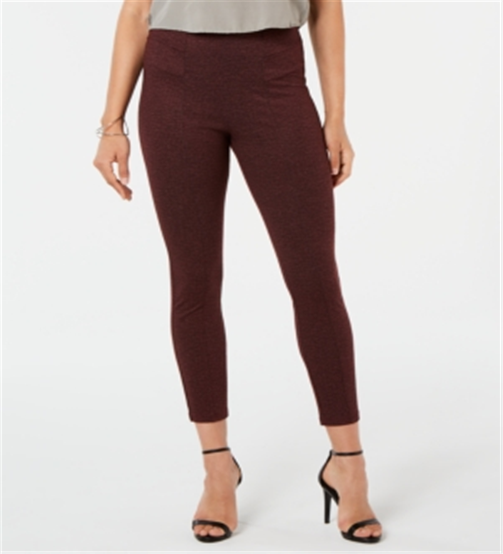Leggings de malha de tweed de cintura alta para mulheres Hue, tamanho grande, vermelho