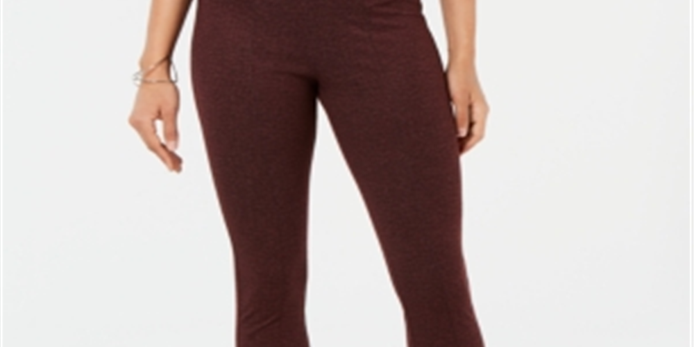 Leggings de malha de tweed de cintura alta para mulheres Hue, tamanho grande, vermelho