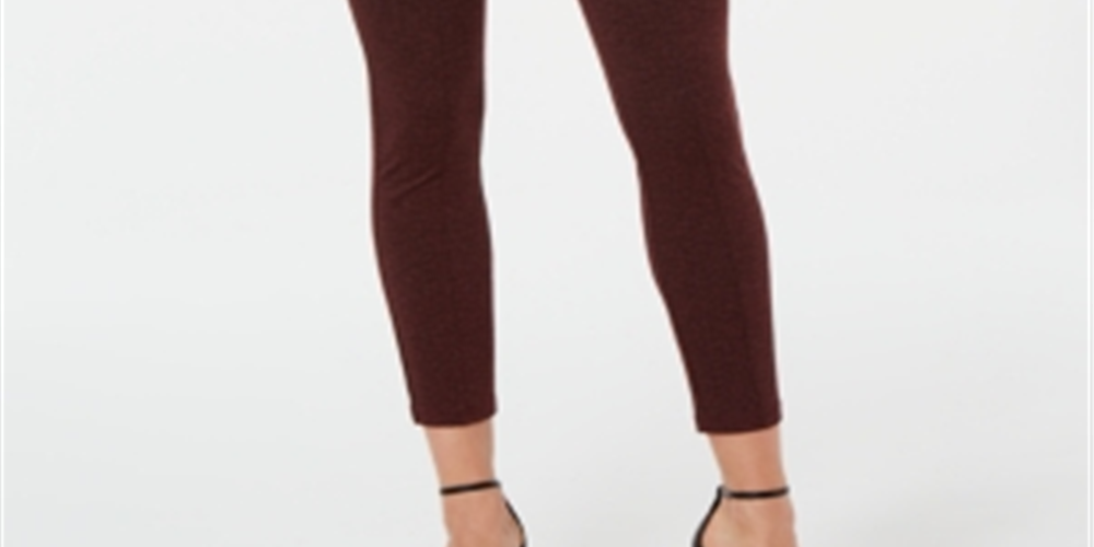Leggings de malha de tweed de cintura alta para mulheres Hue, tamanho grande, vermelho