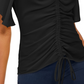 Blusa feminina com franzido frontal, preta, tamanho PS/M, da INC International Concepts
