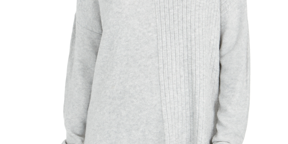 Suéter feminino de gola alta canelada Style &amp; Co, cinza, tamanho PP