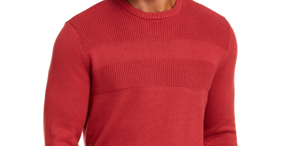 Camisa casual masculina Club Room Classic Fit, vinho, tamanho grande