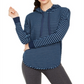 Moletom com capuz listrado de malha aconchegante feminino Alfani, azul, tamanho pequeno