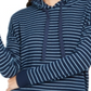 Moletom com capuz listrado de malha aconchegante feminino Alfani, azul, tamanho pequeno