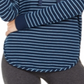 Moletom com capuz listrado de malha aconchegante feminino Alfani, azul, tamanho pequeno