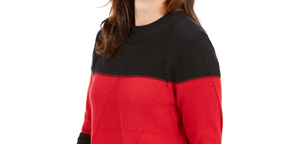 Karen Scott Suéter Feminino Grace Colorblocked Vermelho Tamanho P