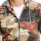 American Rag Moletom com capuz masculino Juxtaposed Camo Bomber bege tamanho X-Large