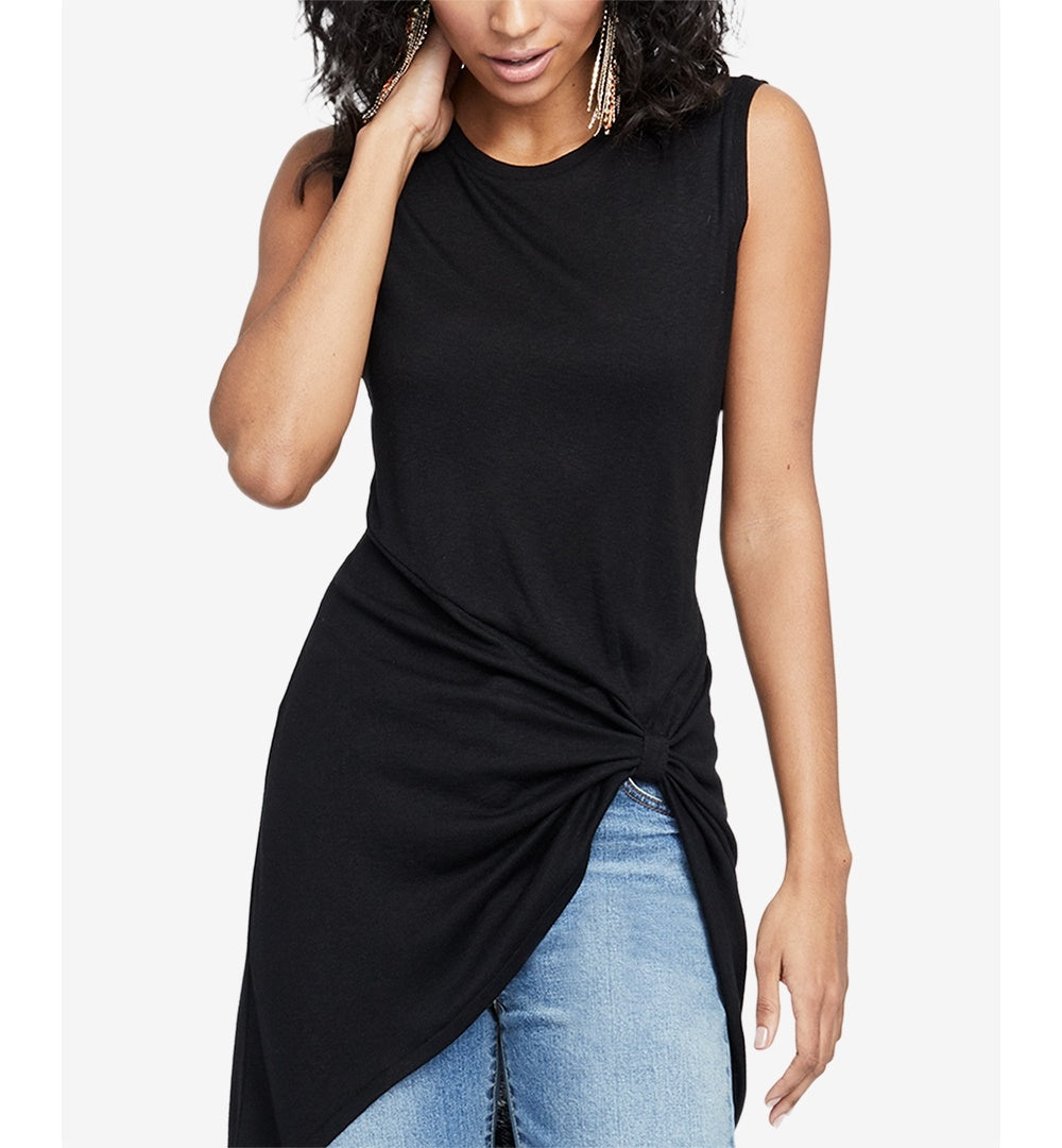 Rachel Roy Twisted High Low Top Feminino Preto Tamanho X-G
