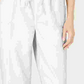 Calça feminina Karen Scott com bolsos e gravata, branca, tamanho PS/M