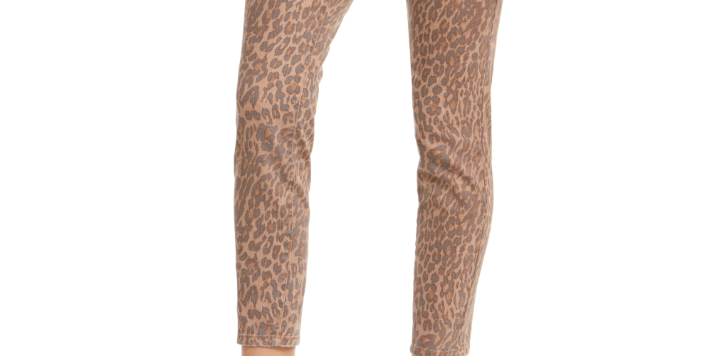 Jeans skinny feminino com estampa animal e curvas Style &amp; Co, marrom, tamanho 16, pequeno