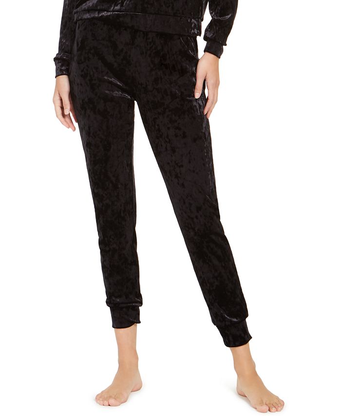 Calça jogger feminina Alfani Velvet Sleep, preta, tamanho XXL