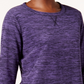 Karen Scott Sport Space Dye Microfleece Top Feminino Roxo Tamanho XS