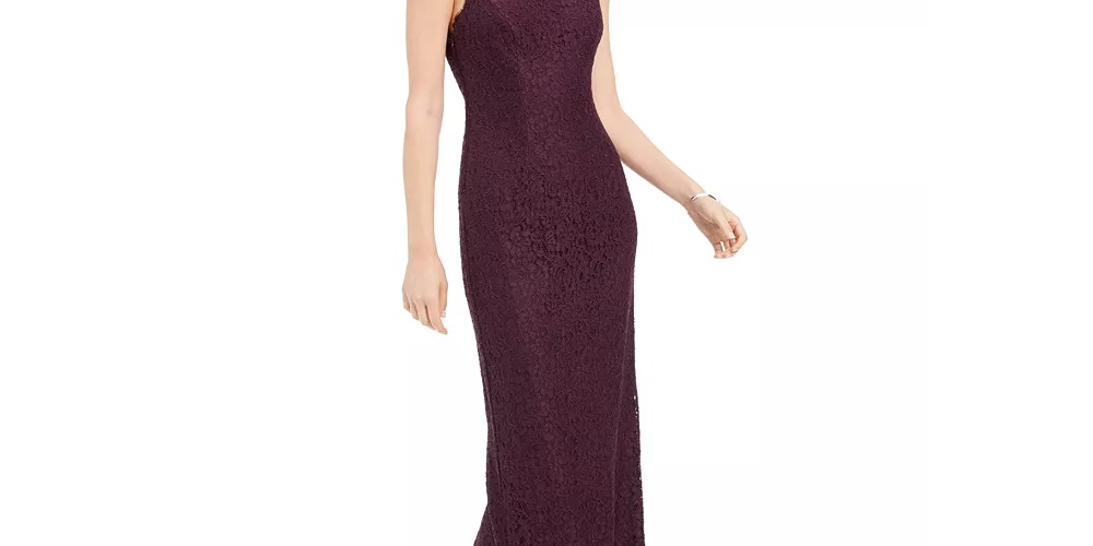 Vestido de renda de um ombro só feminino Adrianna Papell, rosa, tamanho 4