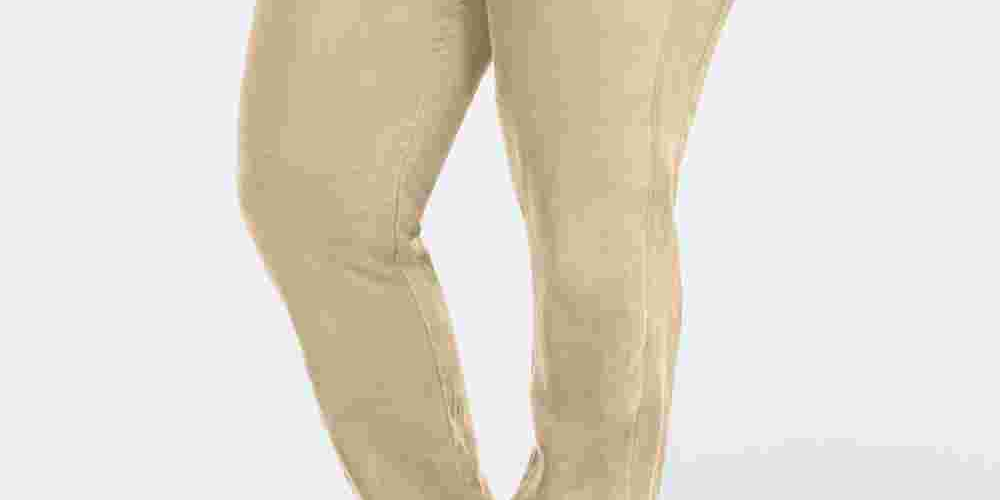 Calça feminina Tommy Hilfiger Plus Size de linho slim, marrom, tamanho 18W