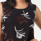 Blusa feminina Alfani sem mangas com bainha pontuda bordada - preta, tamanho X-S
