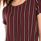 Blusa listrada com amarração lateral BCX Junior, tamanho vinho, tamanho extrapequeno