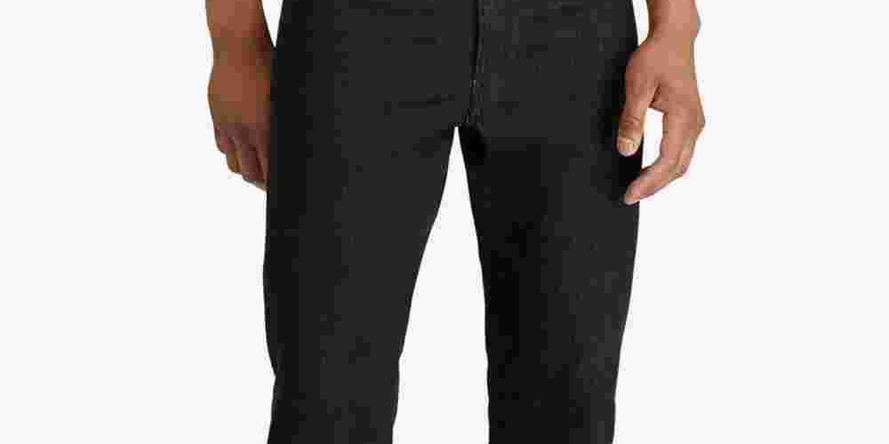 Calça jeans reta masculina Ralph Lauren Prospect, preta, tamanho 34x32