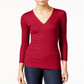 Blusa canelada feminina INC International Concepts - vermelha, tamanho M