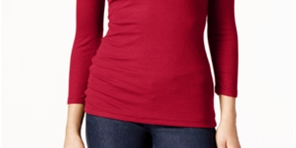 Blusa canelada feminina INC International Concepts - vermelha, tamanho M
