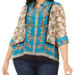 Blusa feminina com estampa de cachecol plus size azul INC International Concepts, tamanho 0X